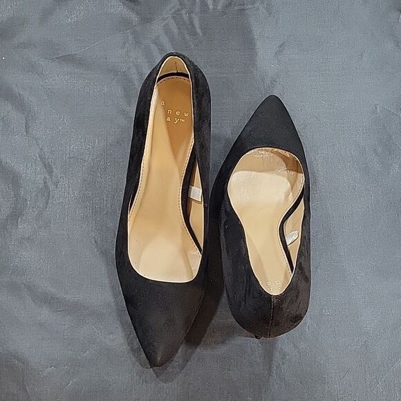 A.NEW DAY SUEDE POINTED TOE WOMEN"S SLIP-ON HIGH HEELS STILETTOS PUMP - Picture 4 of 16